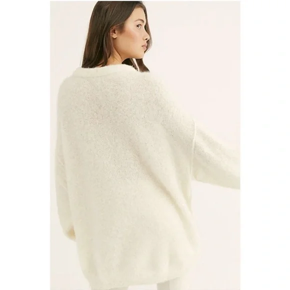 Free People Angelic Pullover Sweater Oversized Alpaca Blend - Picture 4 of 5